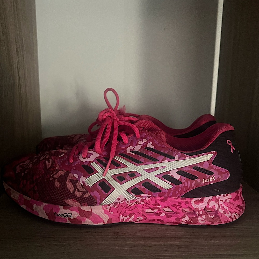 Asics Pink and White Athletic Shoes 
 (breast cancer edition) hard to find